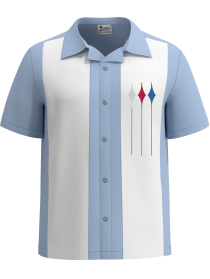 Retro Diamond Blue Hawaiian Style Shirt