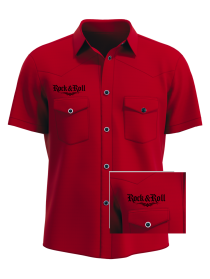 Mens Black Skull Rose Embroidered Western Rockabilly Shirt