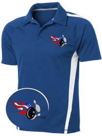 "Patriot Pin Striker" ~ Premium USA Bowling Embroidered Polo Shirt