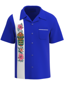 FORBIDDEN ISLAND ~ Exotic Tiki Bowling Shirt