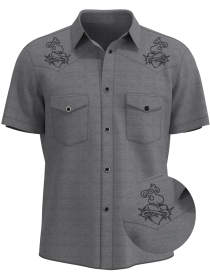 Sacred Heart Ink - Rockabilly Bowling Shirt with Tattoo Art