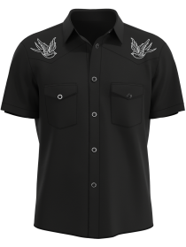 Sparrow Ink Rockabilly Shirt - Vintage Button Down Work Shirt