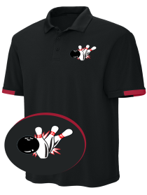 Thunder Pins Men's Performance Sports Bowling Polo