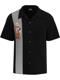 FILL'EM UP  ~  Retro Pin Up Bowling Shirt for Men - CLOSEOUT