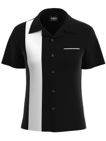 womens bowling shirt black white