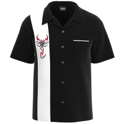 Bowling Shirt Black Orange