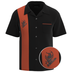 ROBUSTO ~ Black & Rust Cuban Collar Cigar & Bourbon Shirt