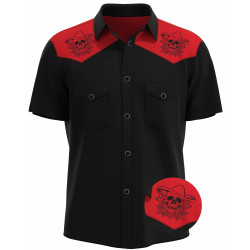 Men's Skull & Rose Rockabilly Western Shirt