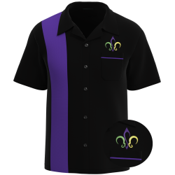 Mardi Gras Embroidered Fleur de Lis Shirt - Limited Edition Polyester