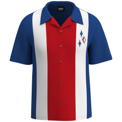 Mens Black Olive Khaki Diamond Embroidered Button Up Retro Shirt