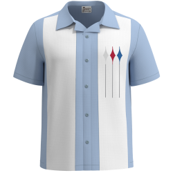 Retro Diamond Blue Hawaiian Style Shirt