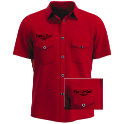 Mens Black Skull Rose Embroidered Western Rockabilly Shirt