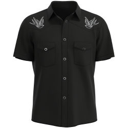Sparrow Ink Rockabilly Shirt - Vintage Button Down Work Shirt