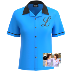 DREAMS - Customizable "Laverne" Inspired Women's Retro Bowling Shirt with Back Pleats