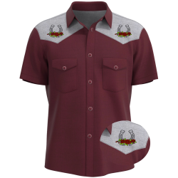 Men's Skull & Rose Rockabilly Western Shirt