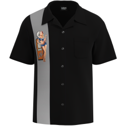 FILL'EM UP  ~  Retro Pin Up Bowling Shirt for Men - CLOSEOUT
