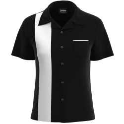womens bowling shirt black white