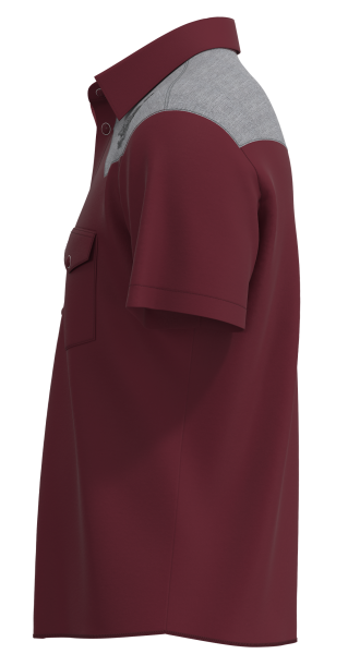 Mens Retro Burgundy/Grey Rockabilly Bowling Shirts