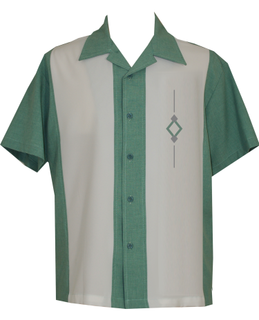 Sage Camp Shirt| Embroidered Button Up Bowling Shirt