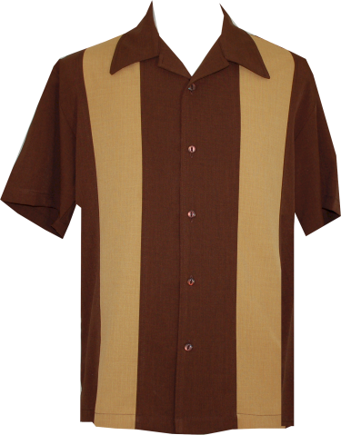 Brown Tan Mens Bamboo Retro Shirt