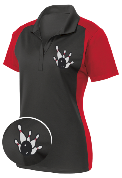 Ladies SMASH-PINS Elite - Short-Sleeve Polo Bowling Shirt