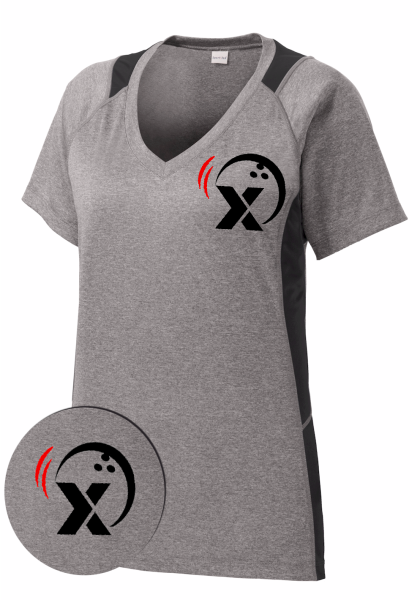 Ladies MAXPOWER - V-Neck Performance Women Bowling T Shirt