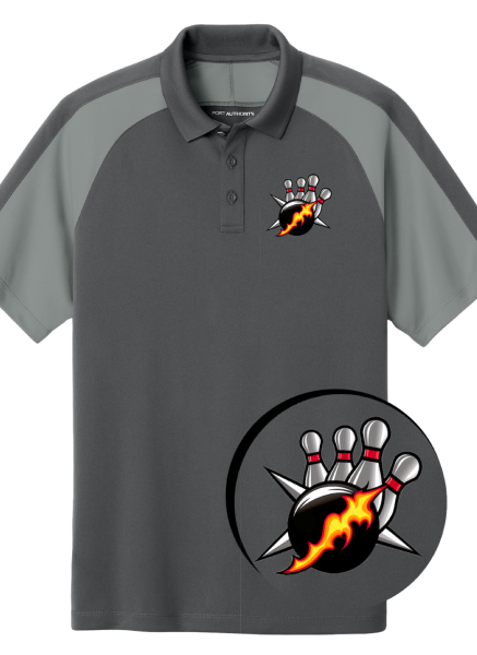 "FireStorm" Men's Soft-Hand Mositure Wicking Printed Polo Bowling Shirt