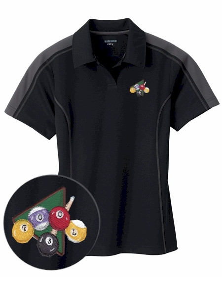 Ladies' Rack Em' Up E-Performance Billiard Polo - CLOSEOUT