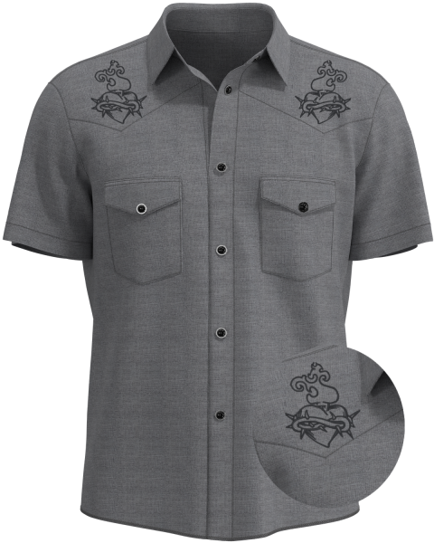 Sacred Heart Ink - Rockabilly Bowling Shirt with Tattoo Art