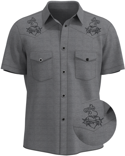 "Sacred Heart Rocker"  ~ Rockabilly Work Shirt