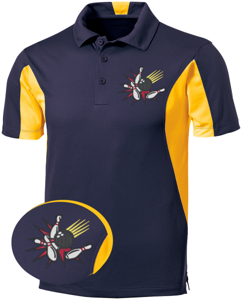 STRIKEOUT: Embroidered Bowling Polo Shirt for Sporty Comfort