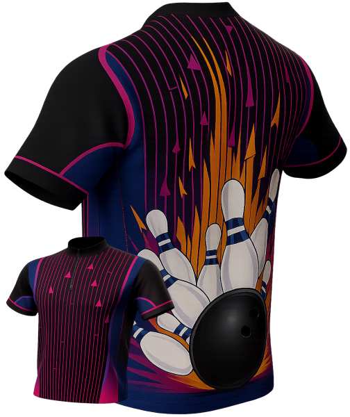 "Hyperlane" Bowling Sublimated 1/4 Zip Mock Jersey, Polo or Crew T-Shirt ~ Includes all Personalization & Logos