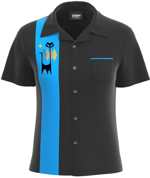 Lady Atomic Cat - Vintage Inspired Bowling Shirt for Women