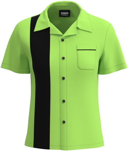 Women's Lime Green & Black Retro Shirt: Vibrant & Comfortable