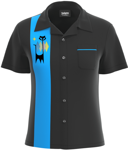 Lady Atomic Cat - Vintage Inspired Bowling Shirt for Women