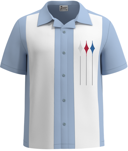 Retro Diamond Blue Hawaiian Style Shirt