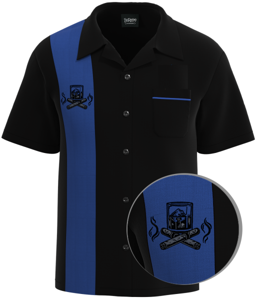 CUBANO ~ Stylish Royal Blue Cigar Shirt