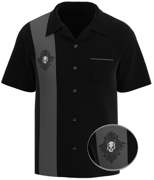 The "Blade" Rockabilly Skull Bowling Shirt