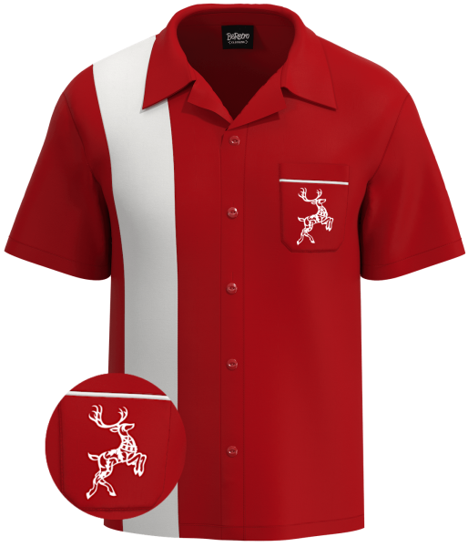 Christmas Reindeer - Festive Bowling Shirt for Holiday Cheer