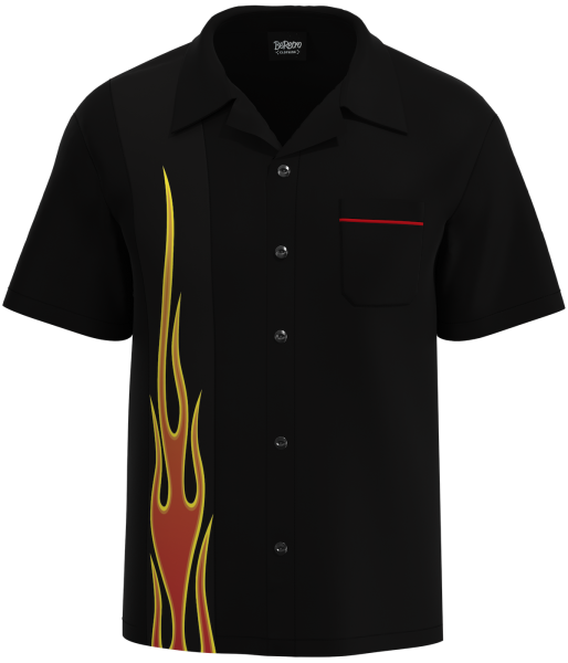 The "Nitro Pinstripe" ~ Flames Bowling Shirt