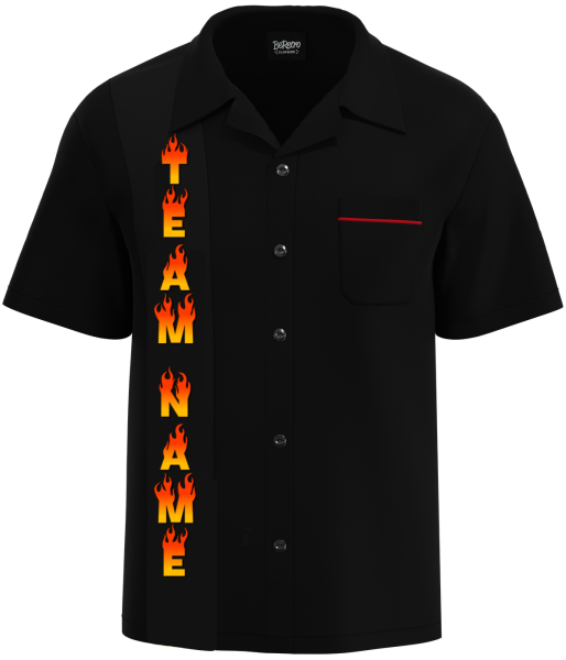Inferno : Custom Flame Letter Bowling Shirt