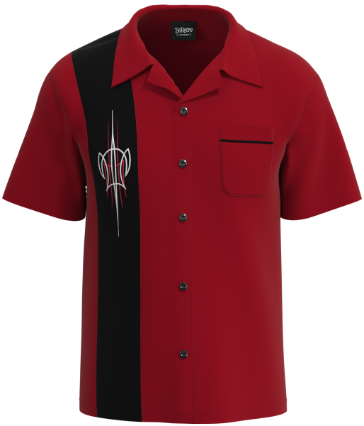 Kustom Kulture - vintage-bowling-apparel - Hot Rod Pin Stripe Shirt