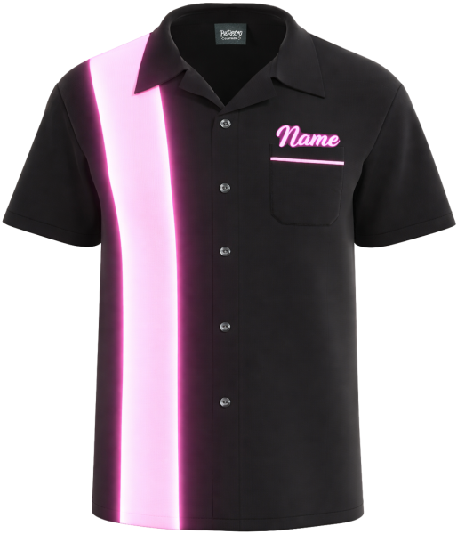RETRO COSMIC - Glow-in-the-Dark Stripe Bowling Shirt