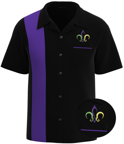 Mardi Gras Embroidered Fleur de Lis Shirt - Limited Edition Polyester