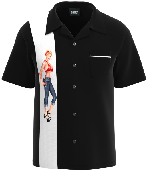 The Garage Goddess Pin Up Shirt - Custom Wrench Button Kustom Kulture Style