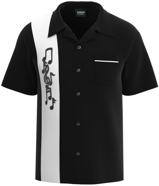 Black and White Music Note Shirt | Music Note Button Up Shirt