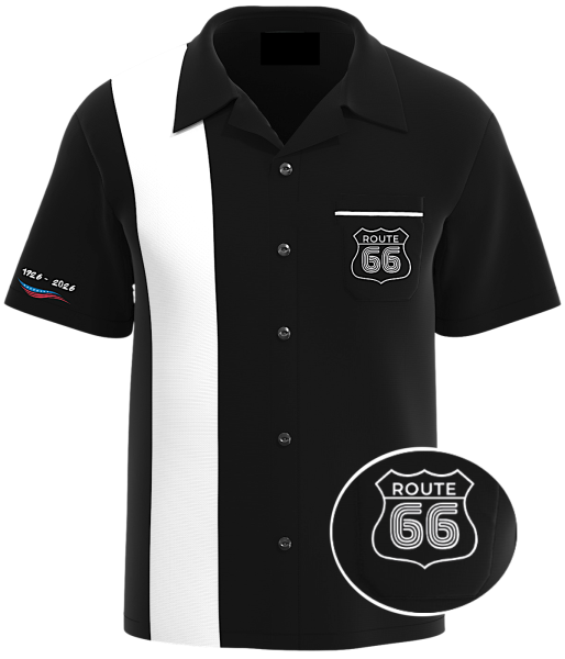 "Road Trip" ~ Route 66 Centennial Bowling Shirt ~ 100th Anniversary