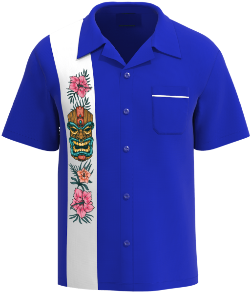 FORBIDDEN ISLAND ~ Exotic Tiki Bowling Shirt