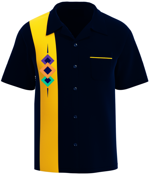 "Retro Vibe" ~  Mid Century Inspired Bowling Shirt