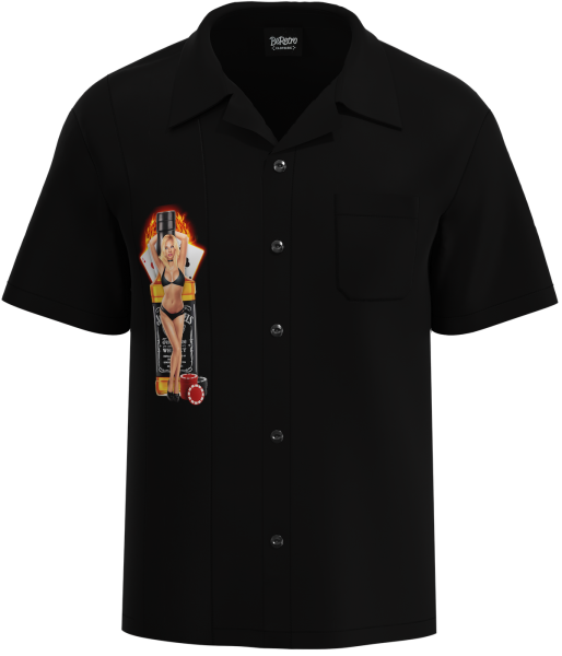 "High Stakes Honey" Pin-Up Bowling Shirt - CLOSEOUT